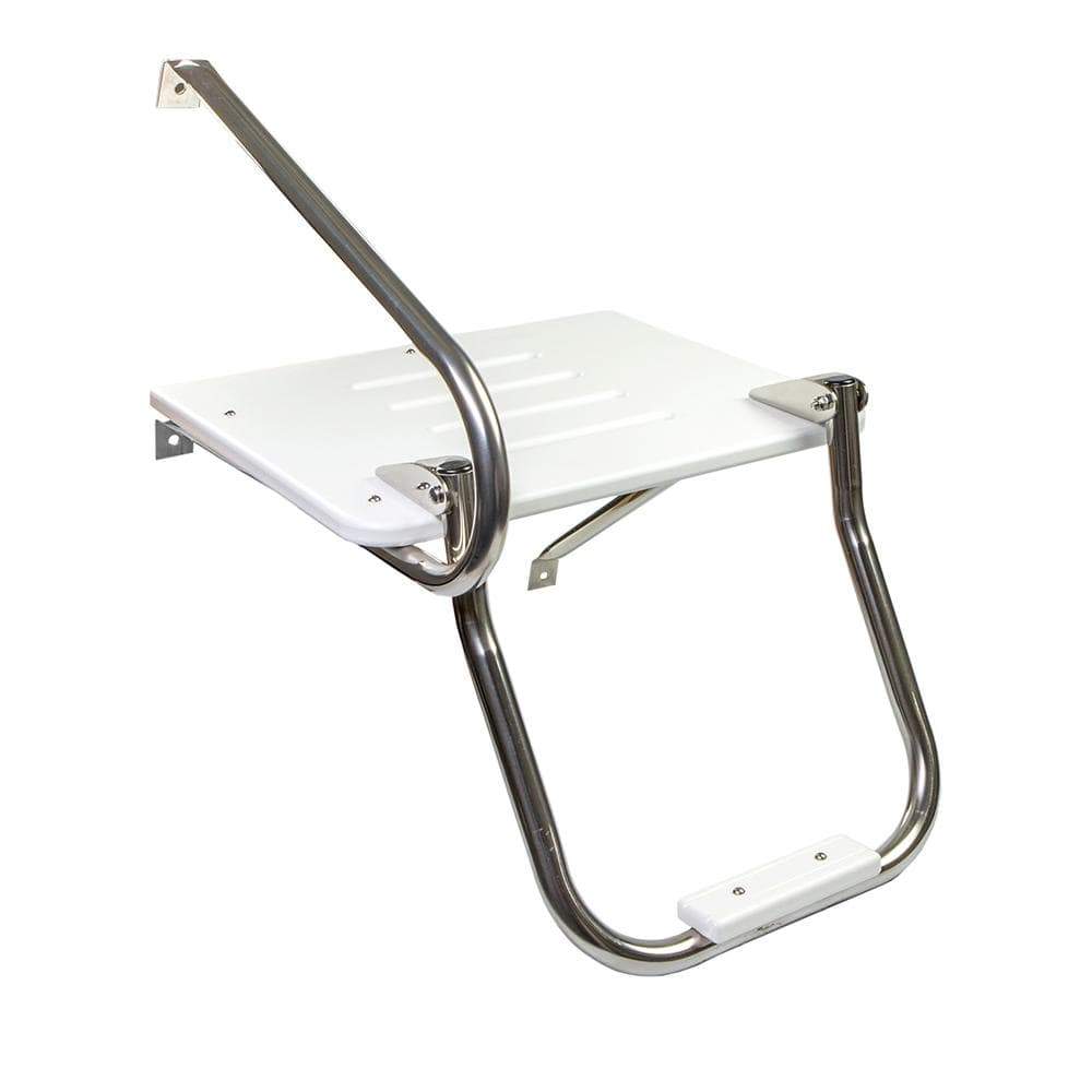 Whitecap Qualifies for Free Ground Shipping Whitecap White Poly Swim Platform with Ladder for Outboard #67902