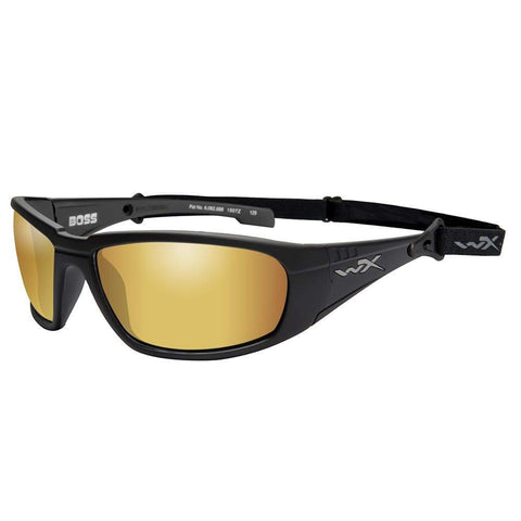 Wiley X Boss Polarized Venice Gold Mirror Lens Matte Black Frame #CCBOS04