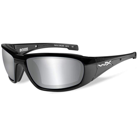 Wiley X Qualifies for Free Shipping Wiley X Boss Silver Flash Grey Lens Gloss Black Frame #CCBOS01