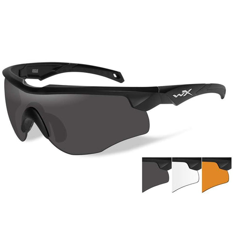 Wiley X Qualifies for Free Shipping Wiley X Rogue Grey/Clear/Rust Lens Matte Black Frame #2802