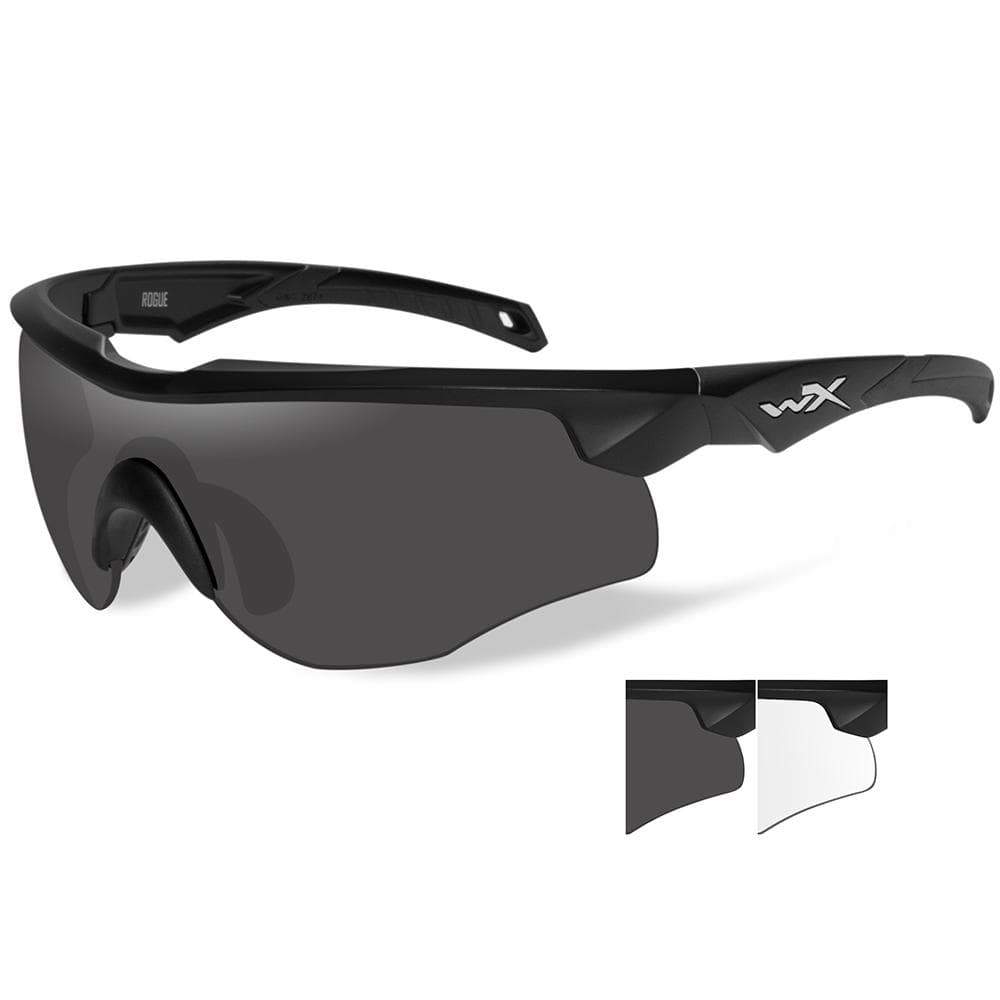 Wiley X Qualifies for Free Shipping Wiley X Rogue Smoke Grey/Clear Lens Matte Black Frame #2801
