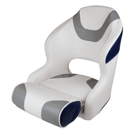 Wise Not Qualified for Free Shipping Wise Baja White/Grey/Navy Bucket Seat with Bolster #3315-1773