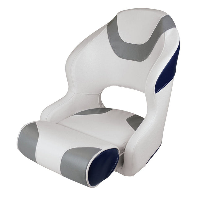 Wise Not Qualified for Free Shipping Wise Baja White/Grey/Navy Bucket Seat with Bolster #3315-1773