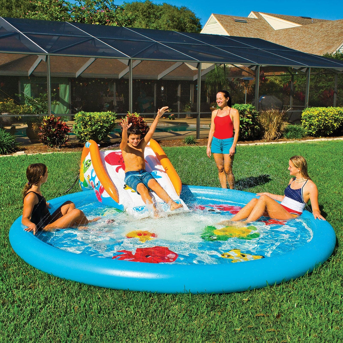 WOW World of Watersports Qualifies for Free Shipping WOW Under the Sea Inflatable Splash Pad Wading Pool with Sprinkler 10' #21-2380