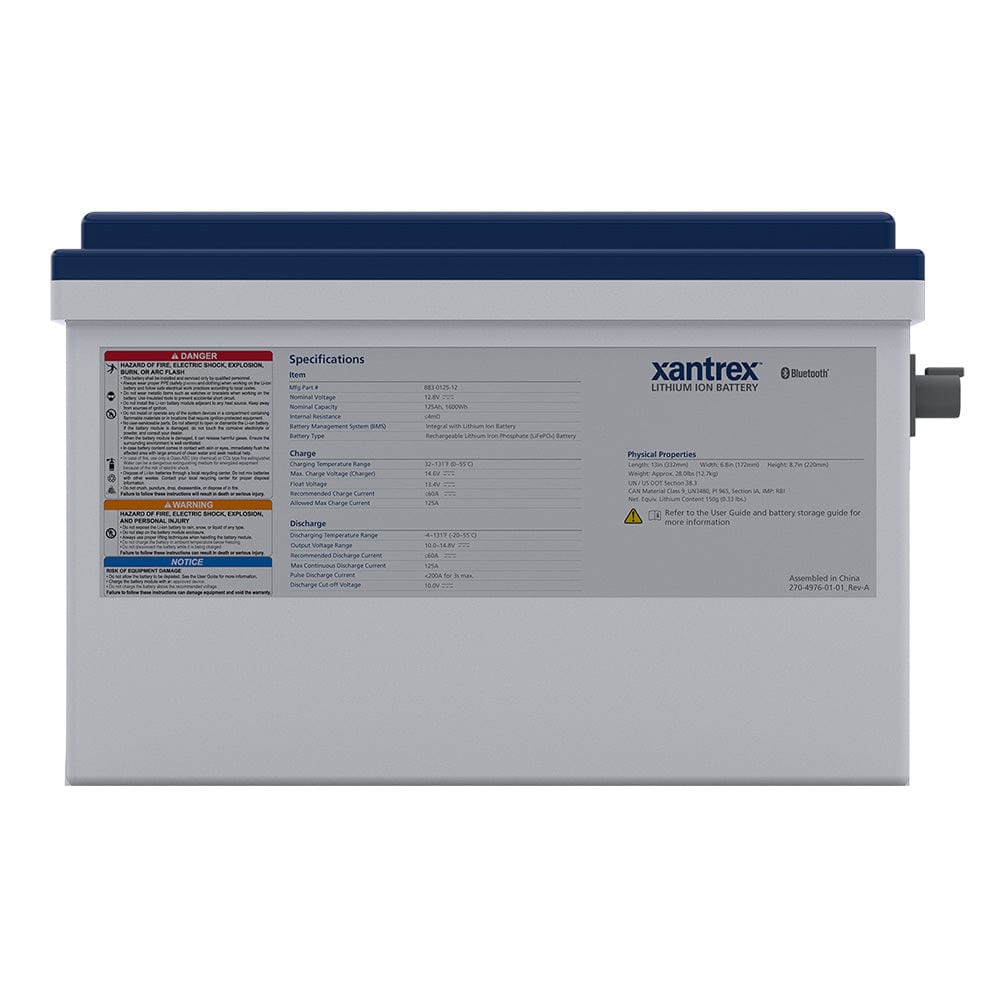 Xantrex Not Qualified for Free Shipping Xantrex 125ah 12v Group 27 Lithium Battery #883-0125-12