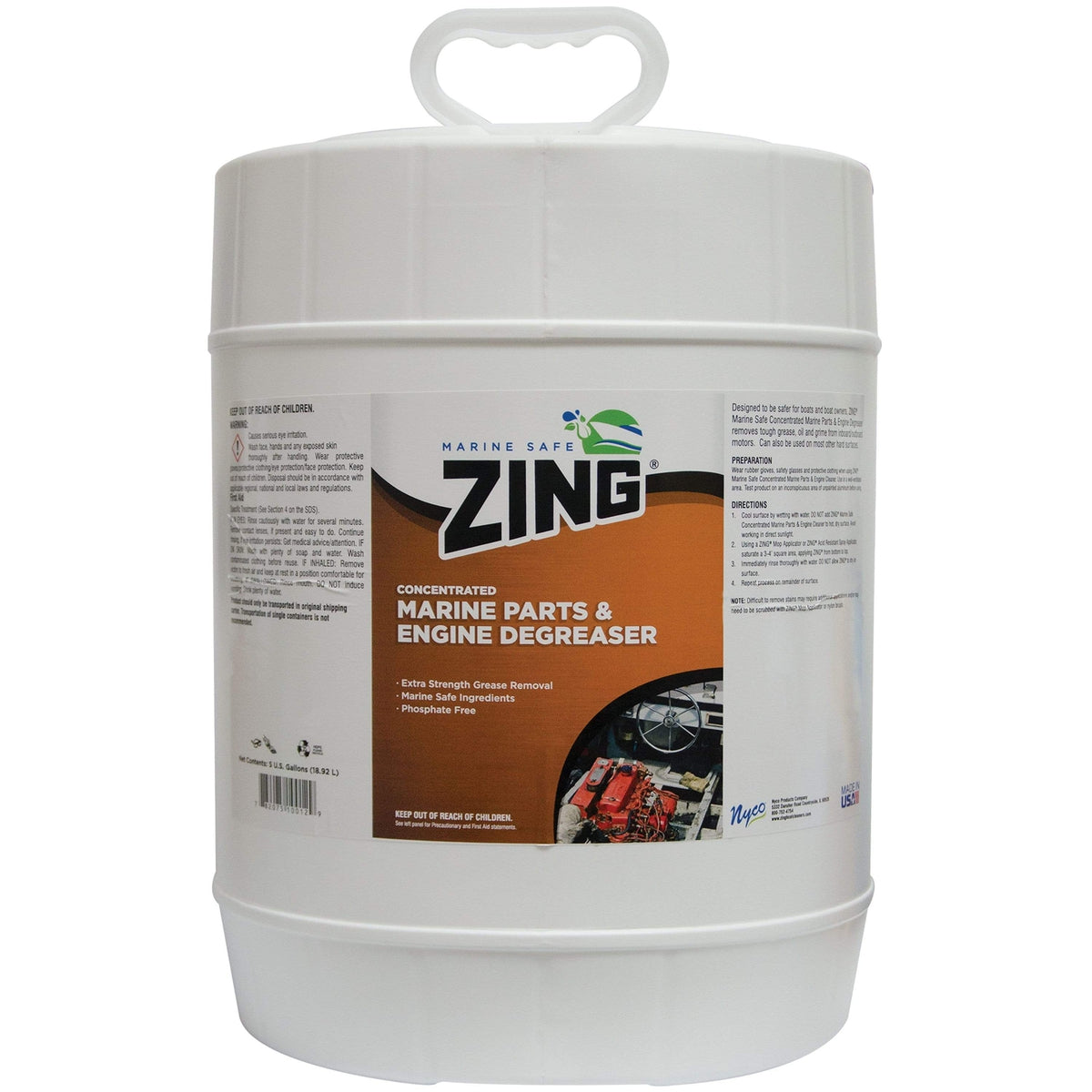 Zing Marine-Safe Marine Parts/Engine Degreaser 5-Gallon #10502